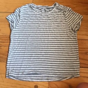 Grey and white striped shirt